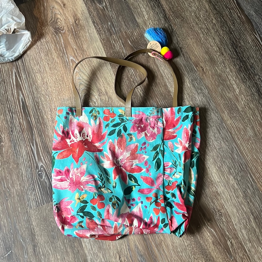 Canvas Flowered Tote